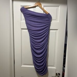 Elegant Purple Ruched Dress by PrettyGarden. New